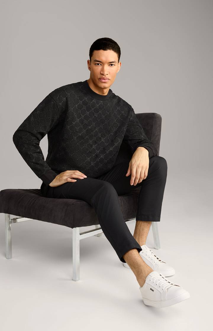 Joop Cornflower-Sweatshirt Cortez in Schwarz gemustert Sonderangebot