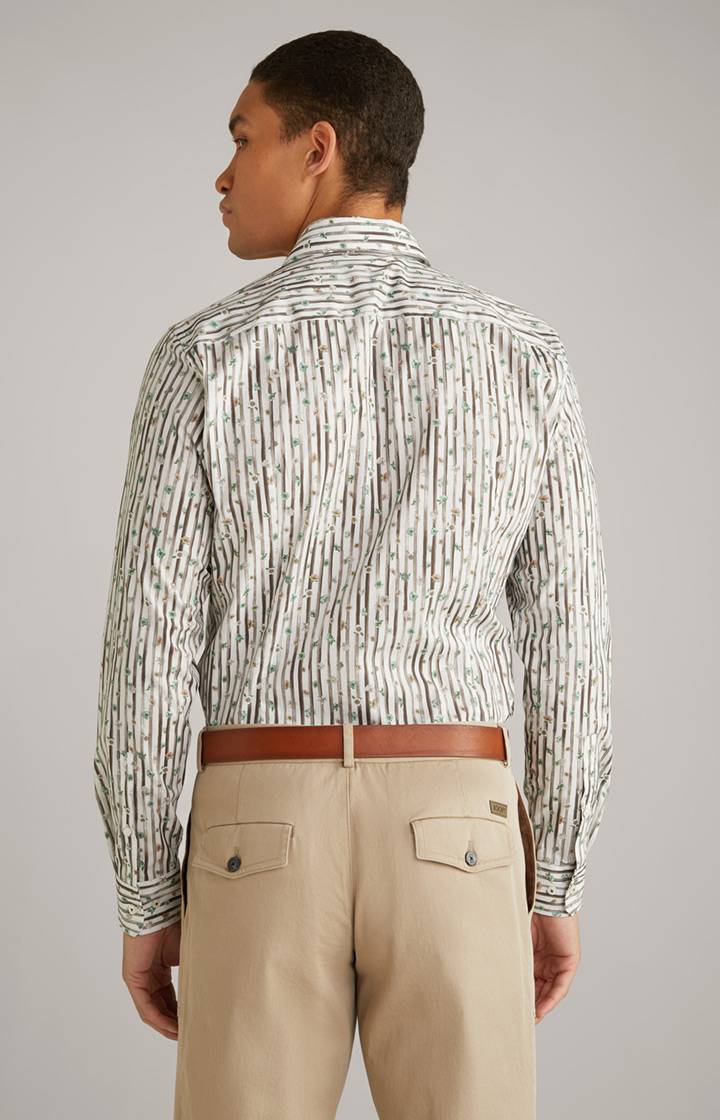 Joop Hemd Pai in Offwhite/Hellgrün/Braun gemustert Online Shopping