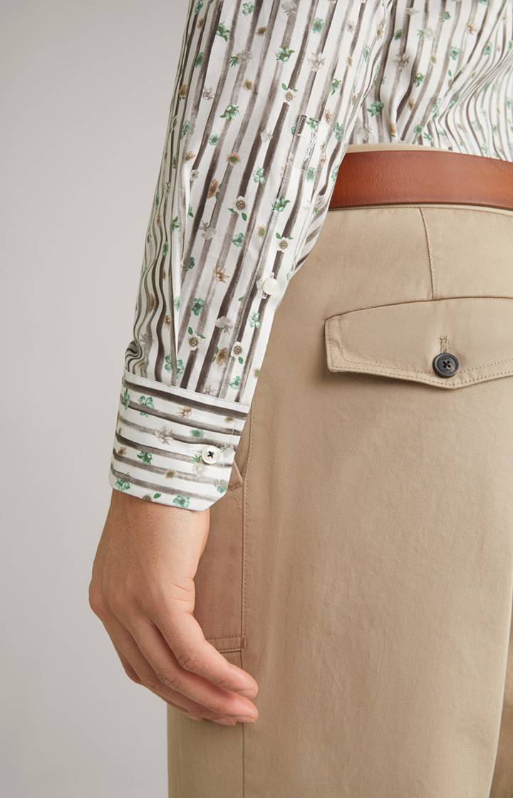 Joop Hemd Pai in Offwhite/Hellgrün/Braun gemustert Online Shopping