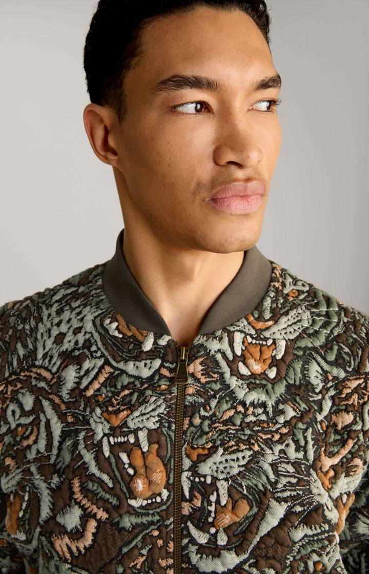 Joop Collegejacke Danger in Grün/Braun gemustert Zeitlich begrenztes Angebot
