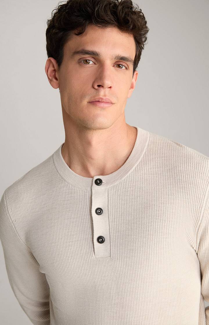 Joop Strickpullover Henley in Hellbeige Letzte 3 Tage