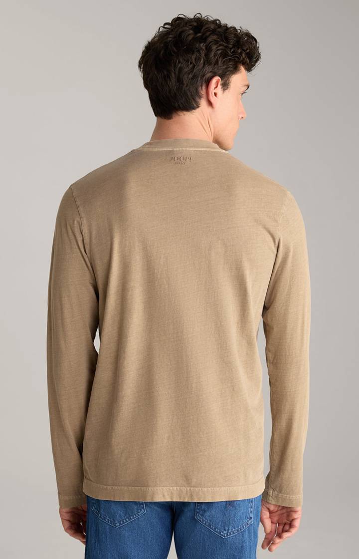 Joop Baumwoll-Langarmshirt Carlito in Hellbraun Neueste Stile