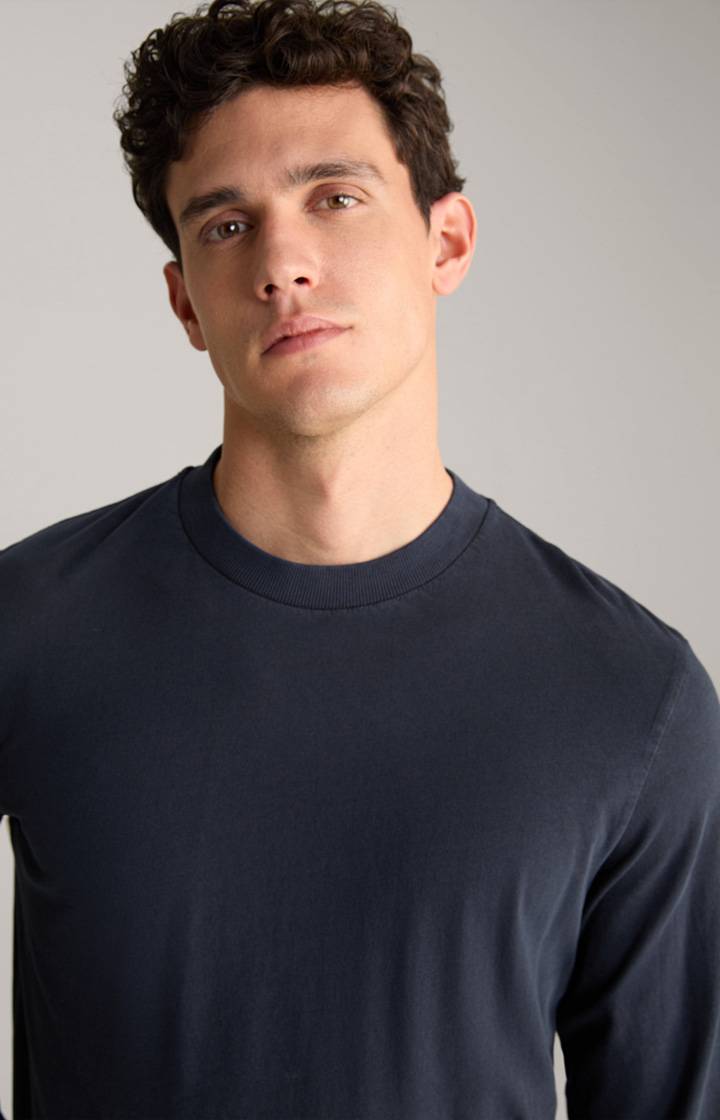 Joop Baumwoll-Langarmshirt Carlito in Navy Clearance-Verkauf