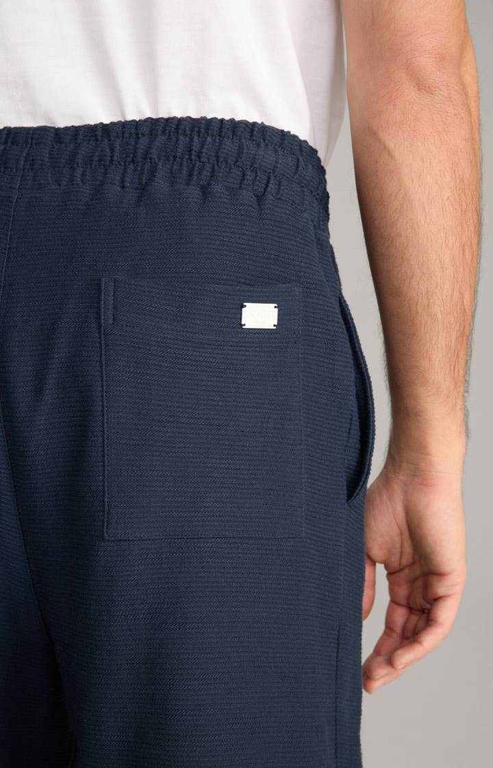 Joop Baumwoll-Shorts Damiano in Navy strukturiert Fabrikladen