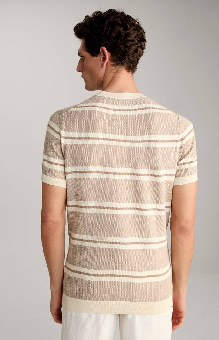 Joop Strick-Shirt Vico in Beige/Offwhite gestreift Begrenztes Angebot