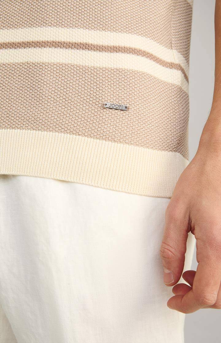 Joop Strick-Shirt Vico in Beige/Offwhite gestreift Begrenztes Angebot