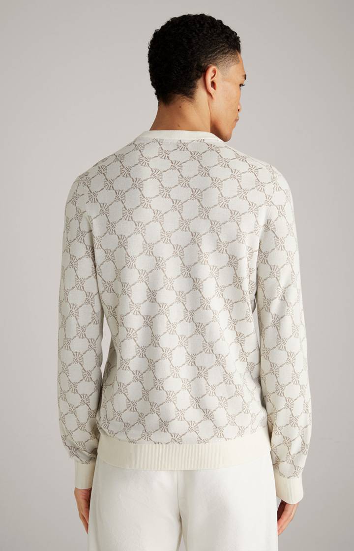 Joop Cornflower-Pullover Ravon in Weiß gemustert Heißer Verkauf