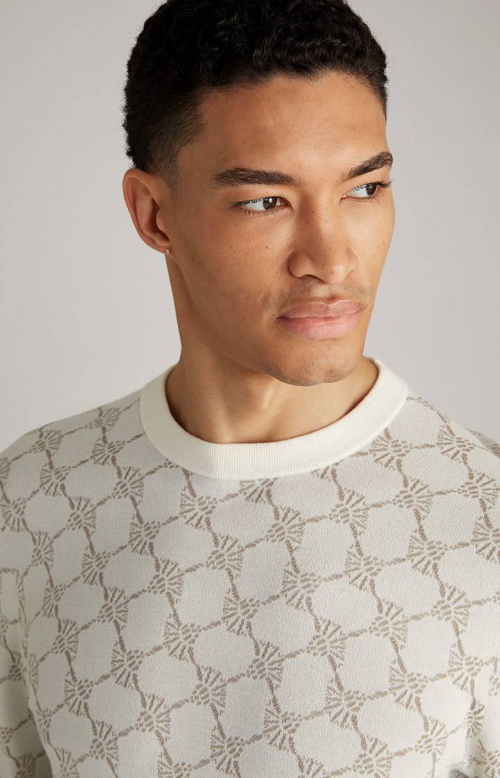 Joop Cornflower-Pullover Ravon in Weiß gemustert Heißer Verkauf