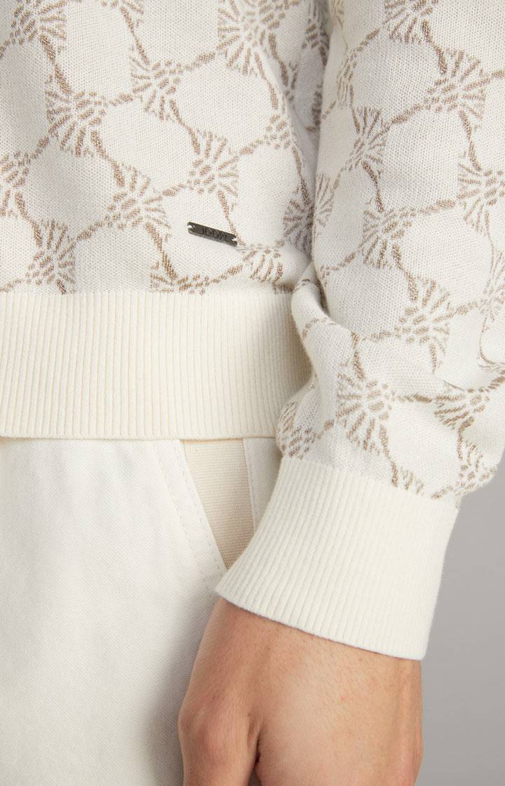 Joop Cornflower-Pullover Ravon in Weiß gemustert Heißer Verkauf