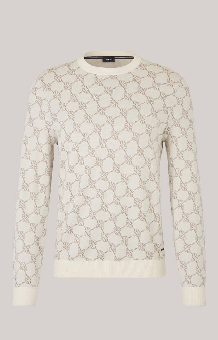 Joop Cornflower-Pullover Ravon in Weiß gemustert Heißer Verkauf