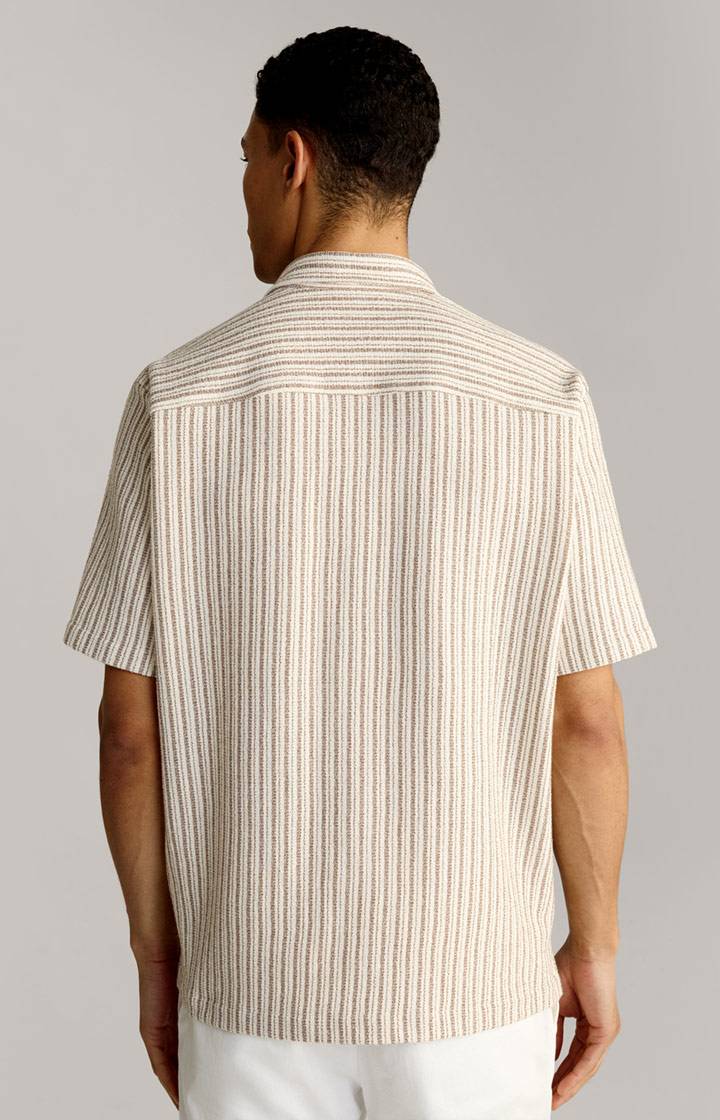Joop Strick-Hemd Kawi in Beige gestreift Räumungsverkauf