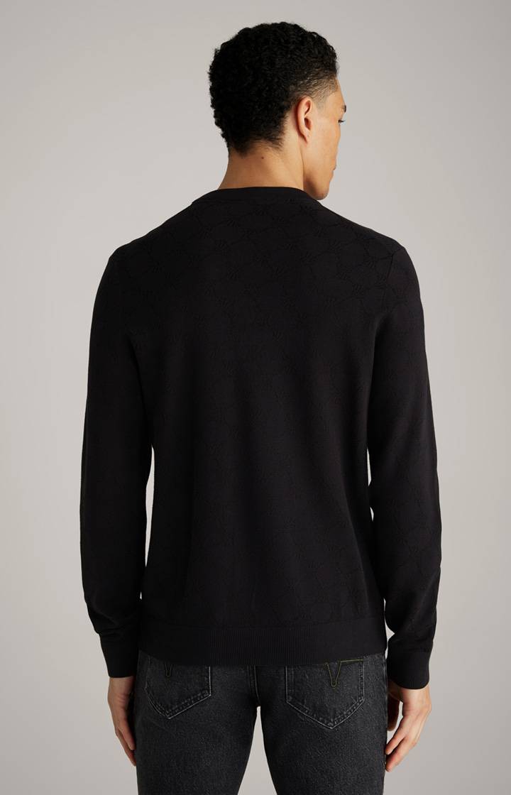 Joop Cornflower-Pullover Ravon in Schwarz gemustert Rabatte dieses Monats