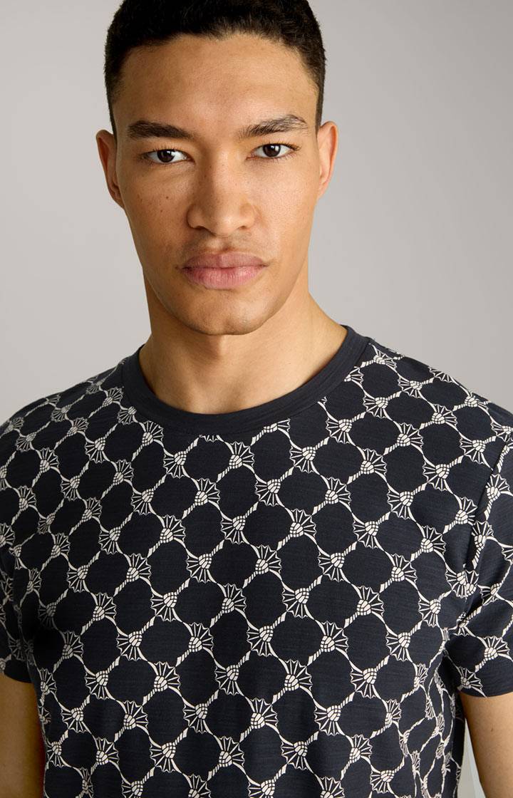 Joop Cornflower-T-Shirt Tyron in Navy gemustert Schlussverkauf