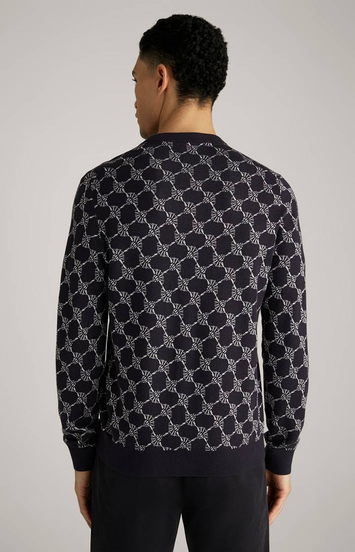 Joop Cornflower-Pullover Ravon in Navy gemustert Fabrikverkauf