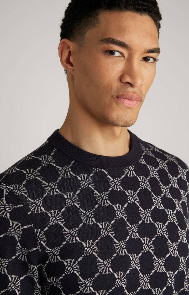 Joop Cornflower-Pullover Ravon in Navy gemustert Fabrikverkauf