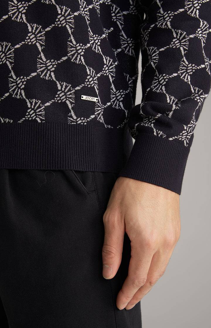 Joop Cornflower-Pullover Ravon in Navy gemustert Fabrikverkauf