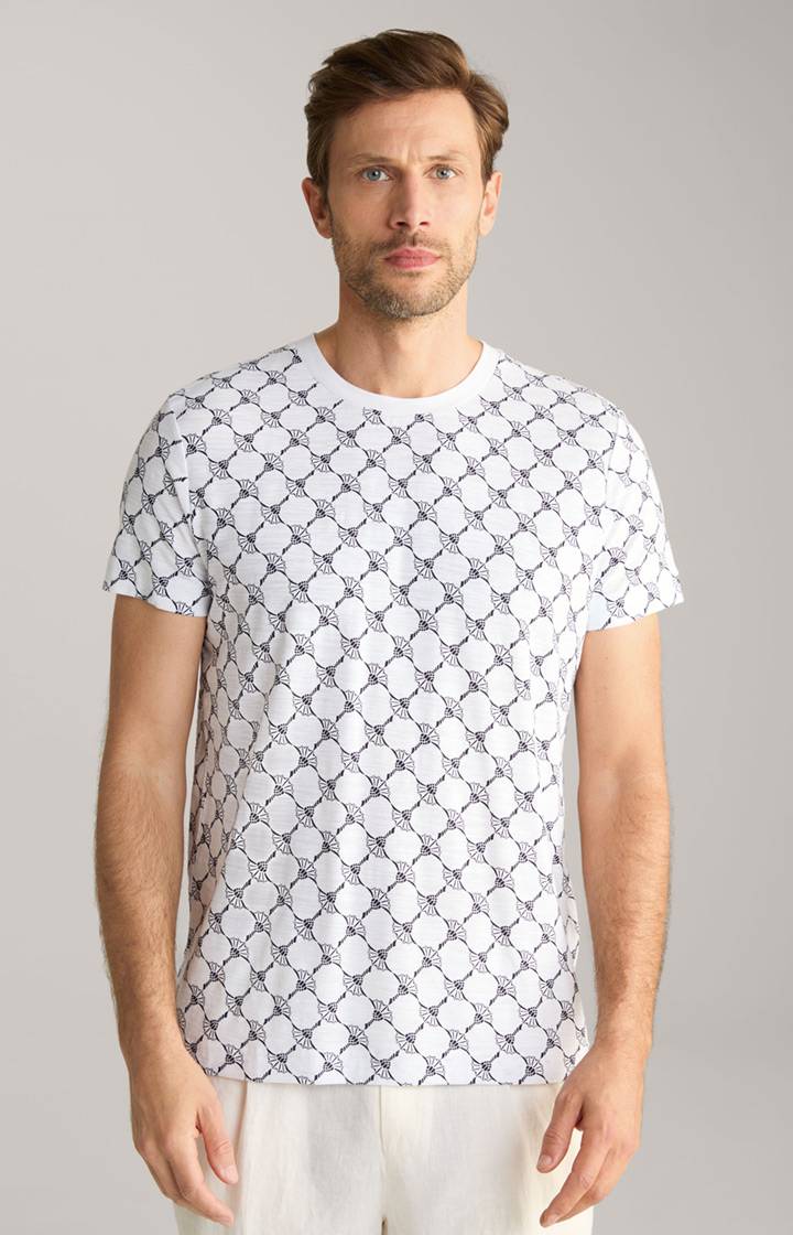 Joop Cornflower-T-Shirt Tyron in Weiß gemustert