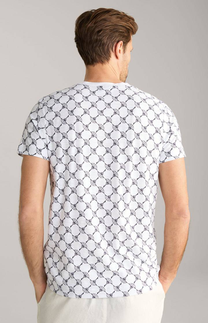 Joop Cornflower-T-Shirt Tyron in Weiß gemustert Fabrikpreis