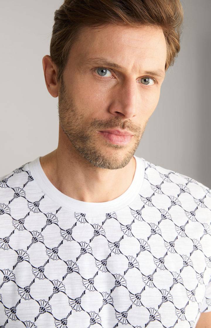 Joop Cornflower-T-Shirt Tyron in Weiß gemustert Fabrikpreis