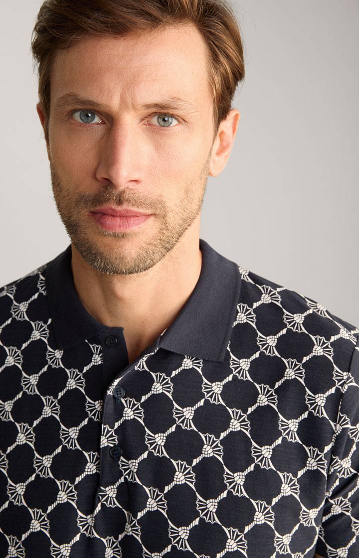 Joop Cornflower-Poloshirt Thilo in Navy gemustert Günstig kaufen