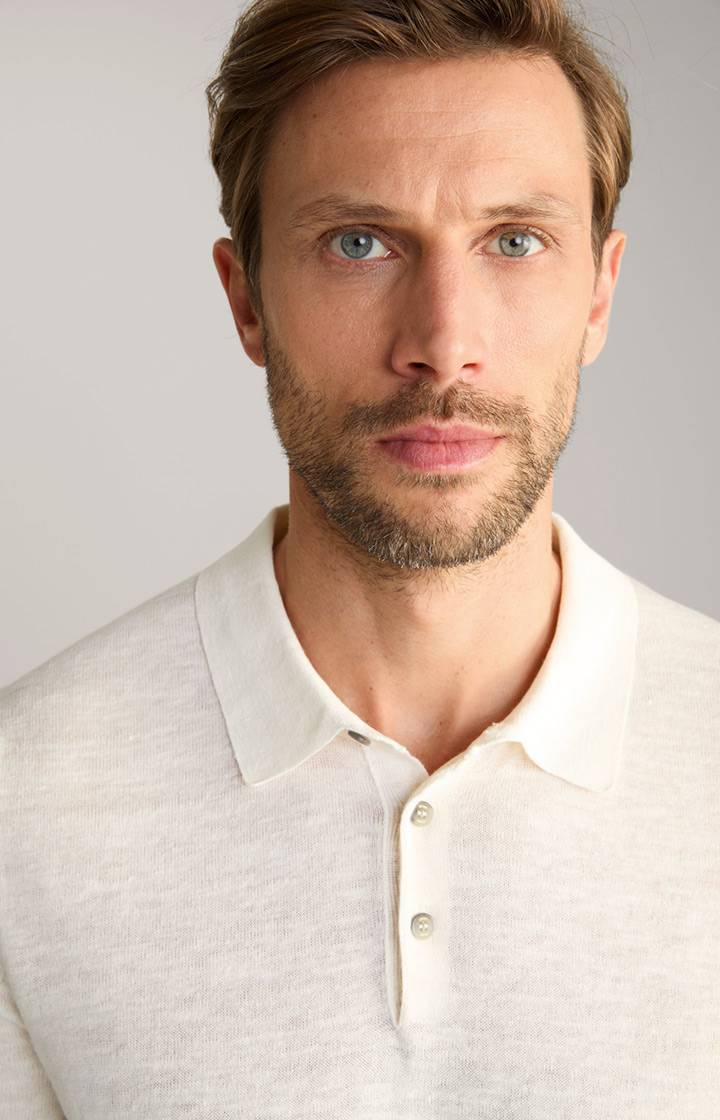 Joop Leinenmix-Poloshirt Malioso in Offwhite Bis zu 50% Rabatt