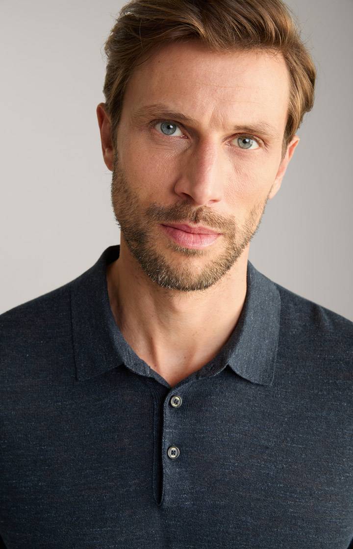 Joop Leinenmix-Poloshirt Malioso in Navy Super Rabatt
