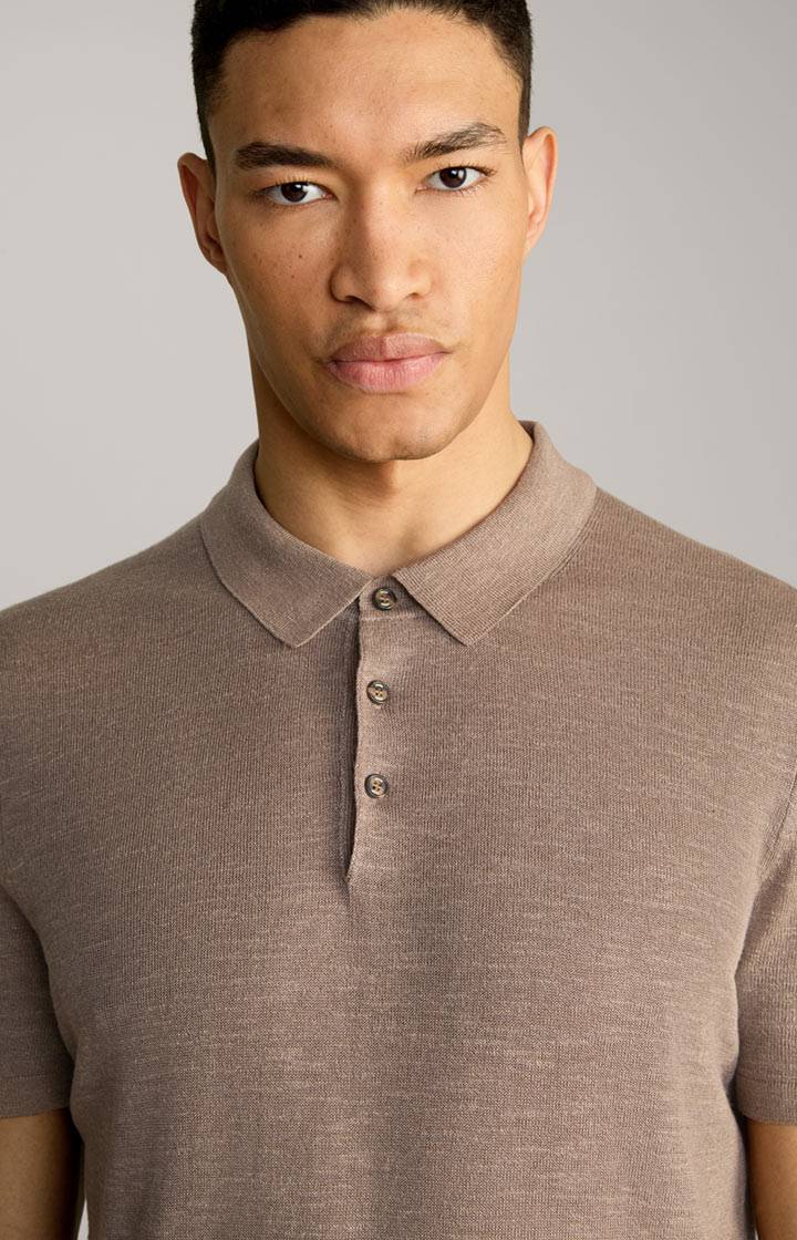 Joop Leinenmix-Poloshirt Malioso in Braun Hotsell