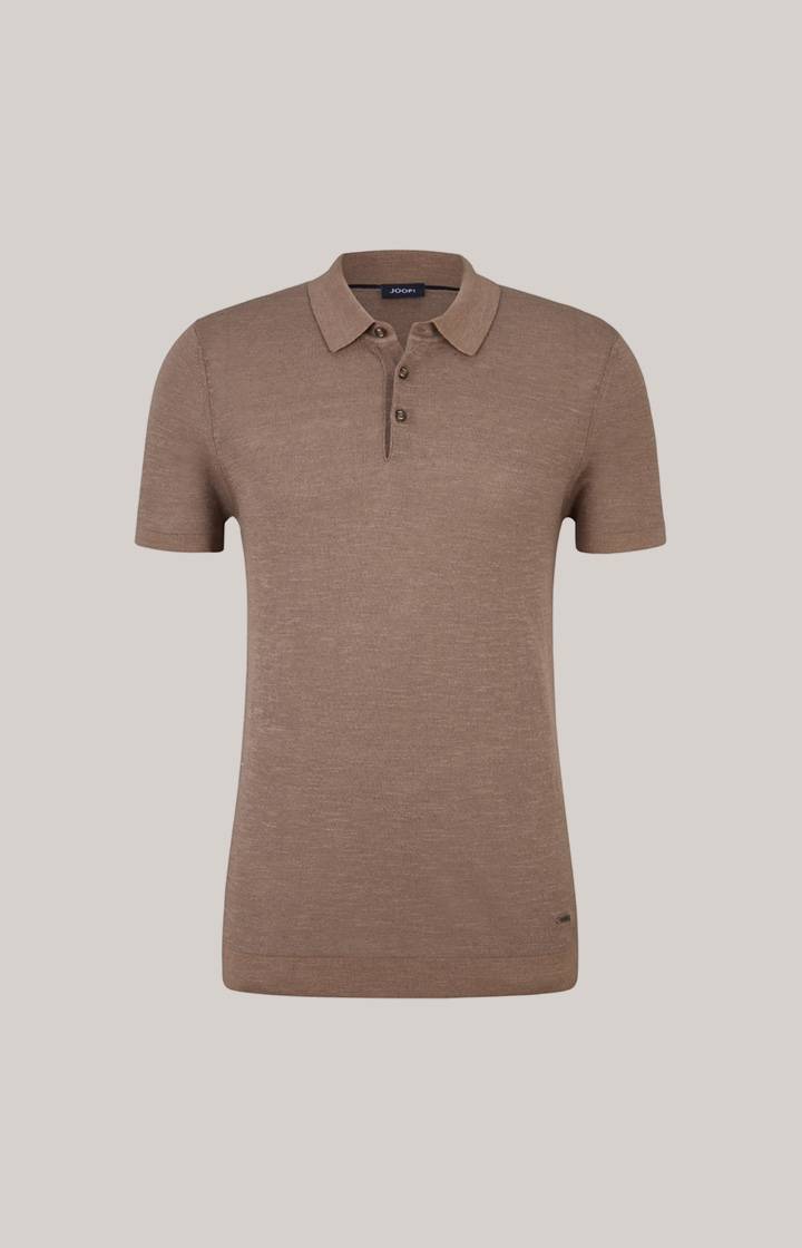 Joop Leinenmix-Poloshirt Malioso in Braun Hotsell