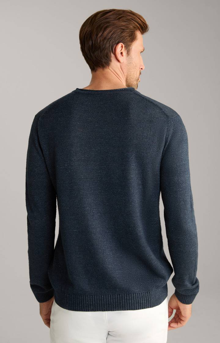 Joop Leinenmix-Pullover Mendor in Navy Fabrikverkauf