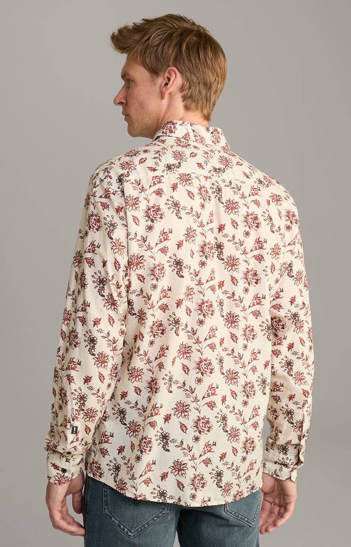 Joop Baumwoll-Hemd Hanson in Beige gemustert Fabrikpreis