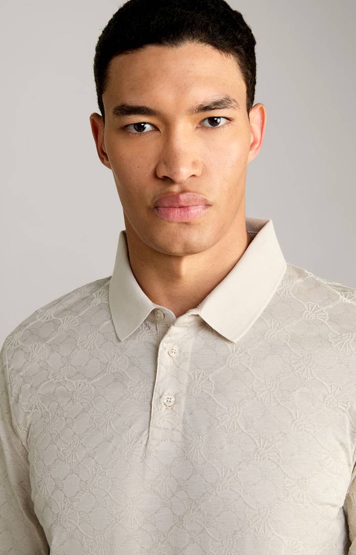Joop Langarm-Poloshirt Pasquale in Hellbeige Lagerräumung