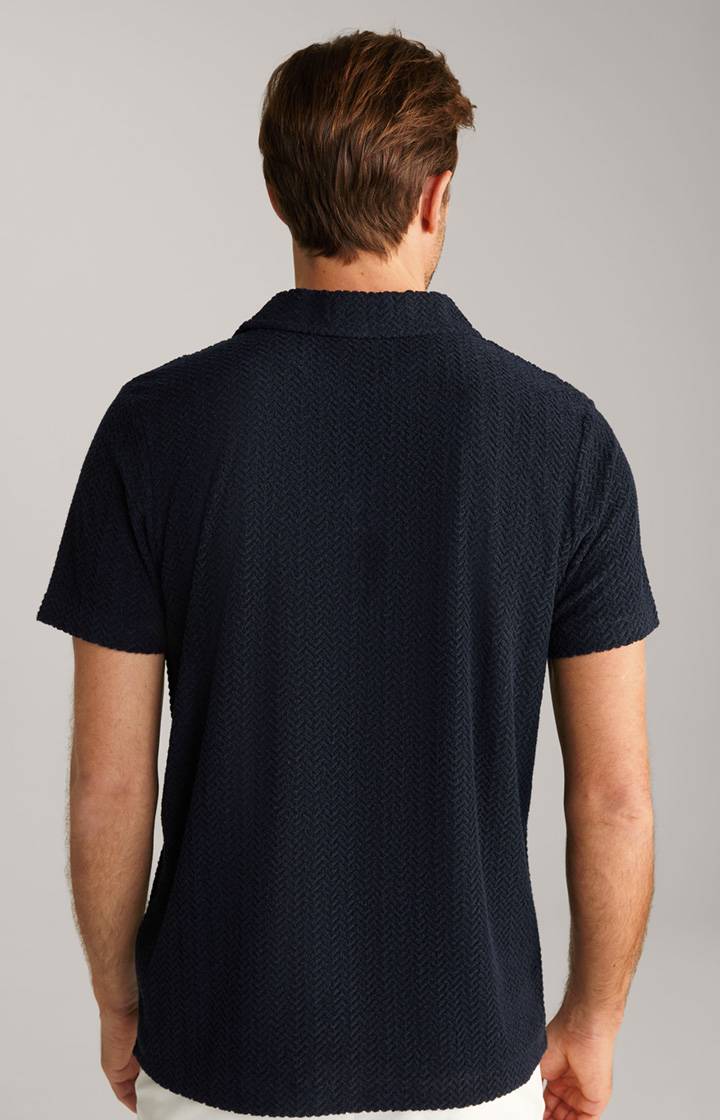 Joop Frottee-Polohemd Piero in Navy strukturiert Exklusive Angebote