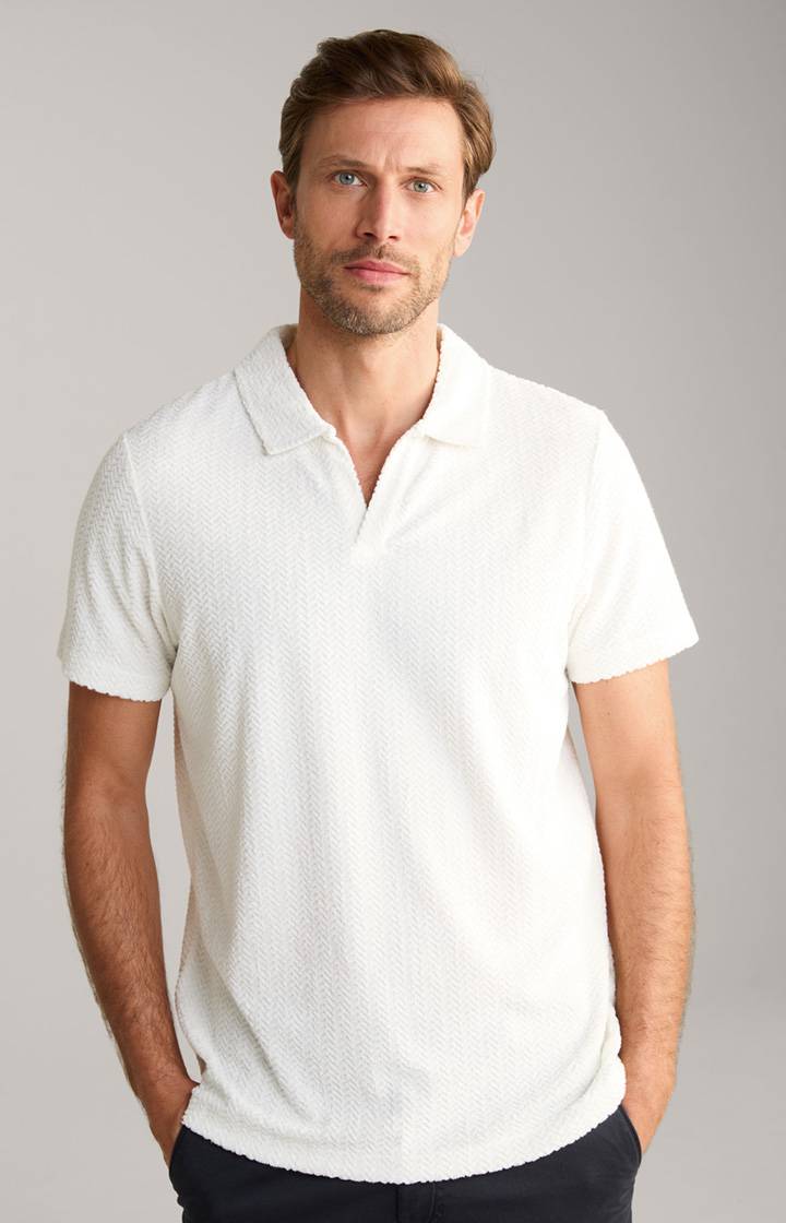 Joop Frottee-Polohemd Piero in Creme strukturiert Kauf eins, bekomm eins gratis