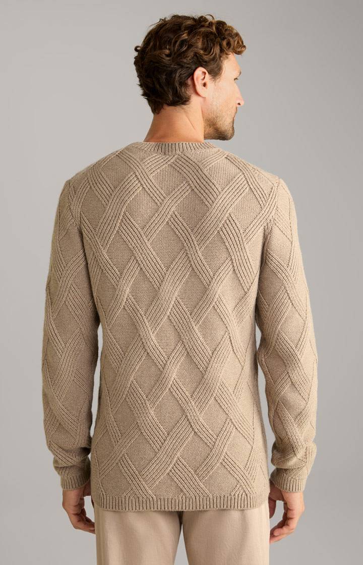 Joop Cashmere-Mix-Pullover Diamondo in Hellbraun zollfrei