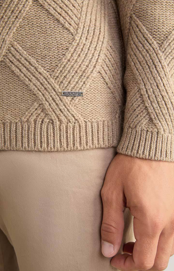 Joop Cashmere-Mix-Pullover Diamondo in Hellbraun zollfrei