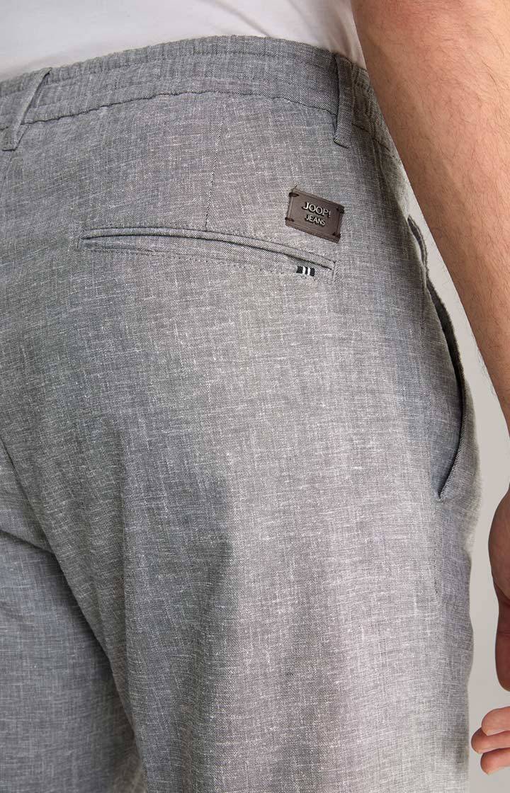 Joop Leinenmix-Chino Lead in Hellgrau meliert Im Verkauf
