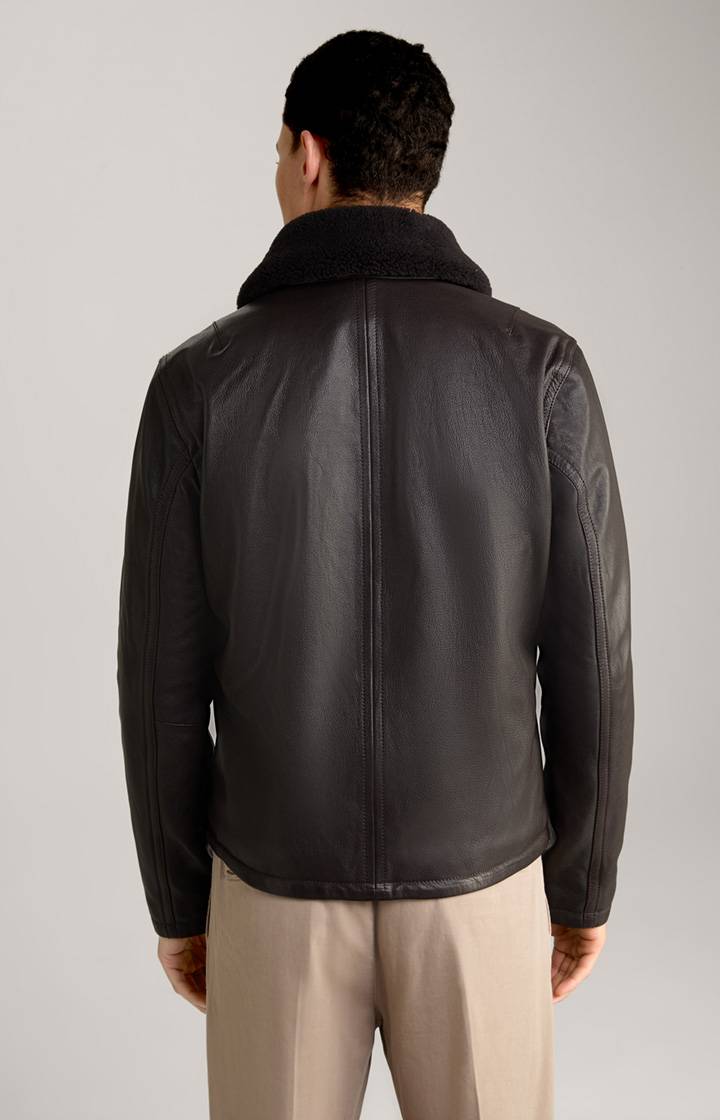 Joop Lederjacke Mesh in Dunkelbraun Begrenztes Angebot