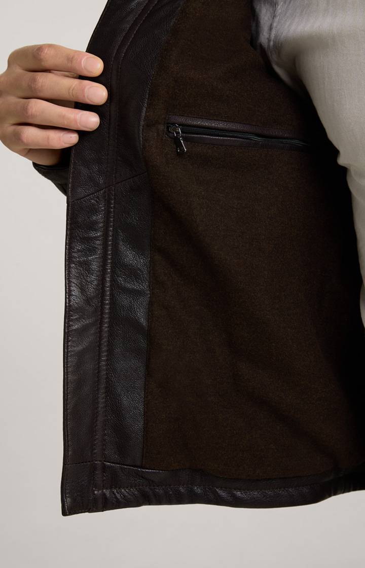 Joop Lederjacke Mesh in Dunkelbraun Begrenztes Angebot