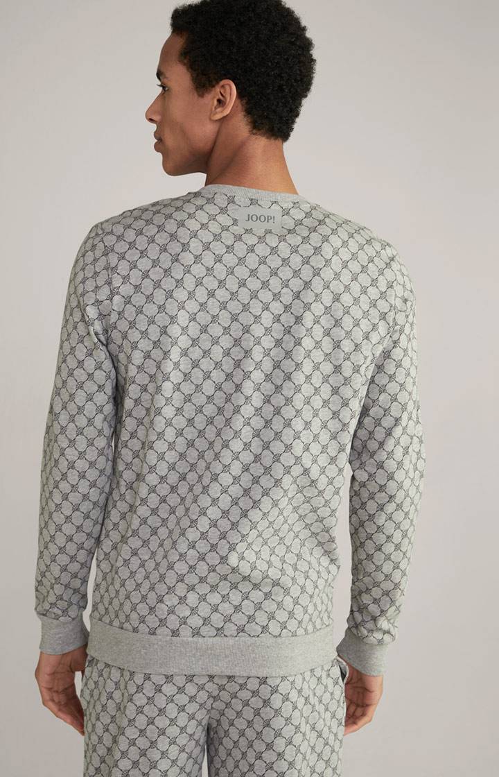 Joop Loungewear Sweatshirt in Hellgrau Melange gemustert Jubiläumsangebot