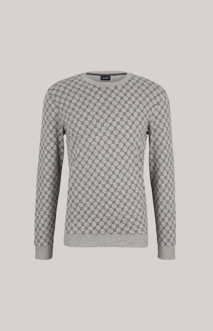 Joop Loungewear Sweatshirt in Hellgrau Melange gemustert Jubiläumsangebot