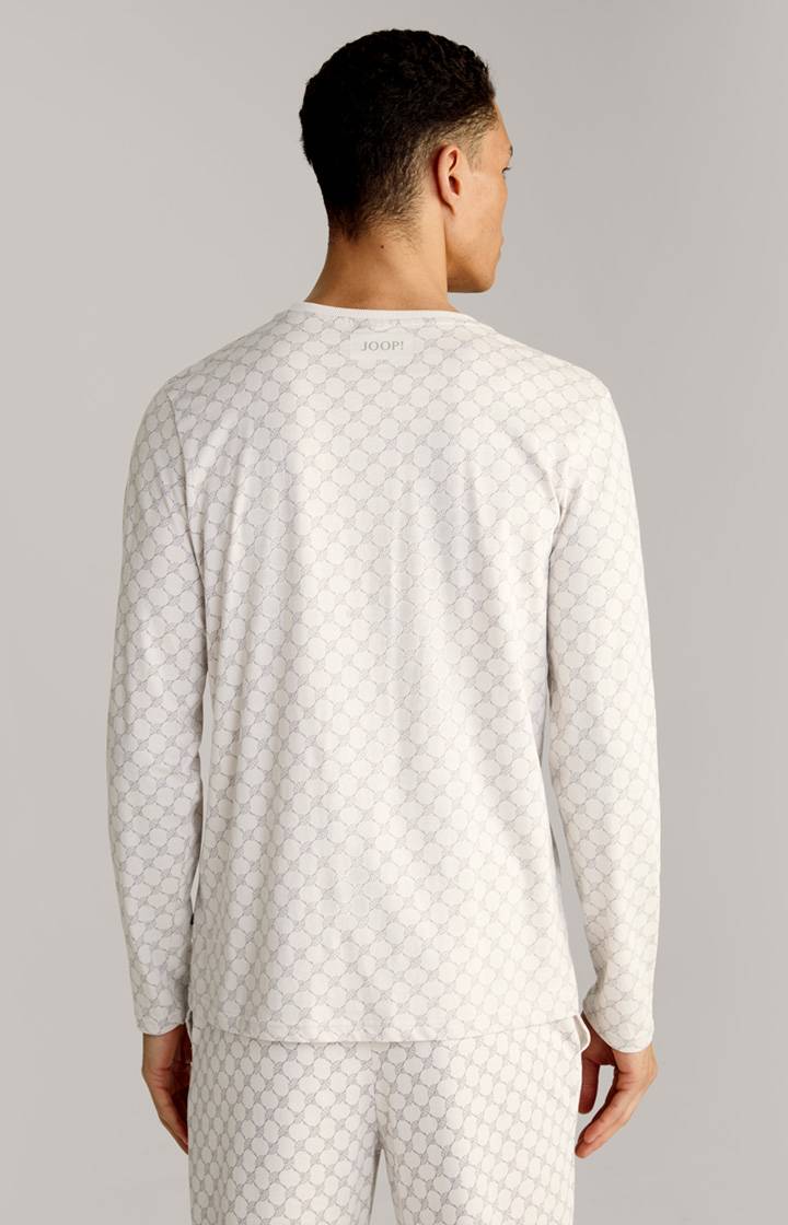 Joop Loungewear Longsleeve in Offwhite/Grau gemustert Top Angebot