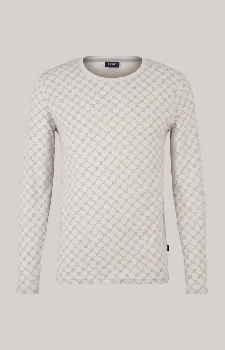 Joop Loungewear Longsleeve in Offwhite/Grau gemustert Top Angebot