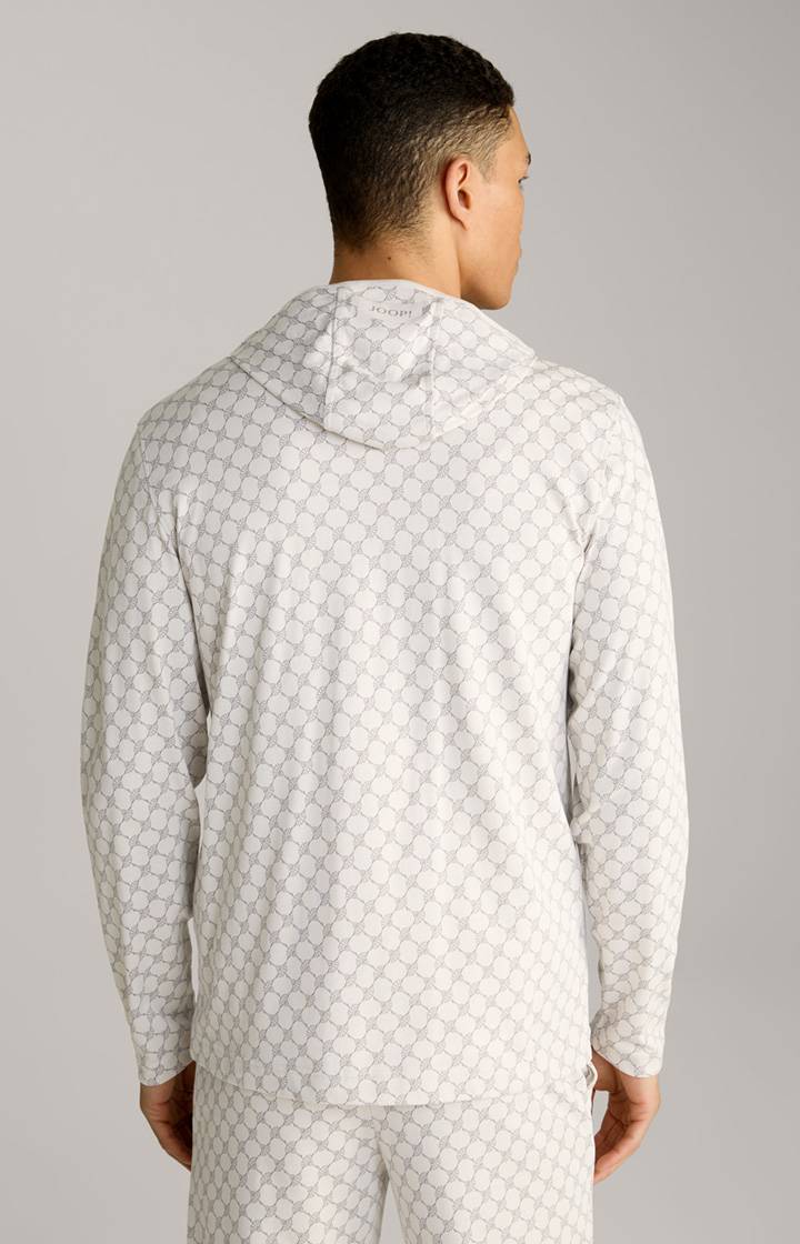 Joop Loungewear Sweatjacke in Offwhite/Grau gemustert Online Outlet