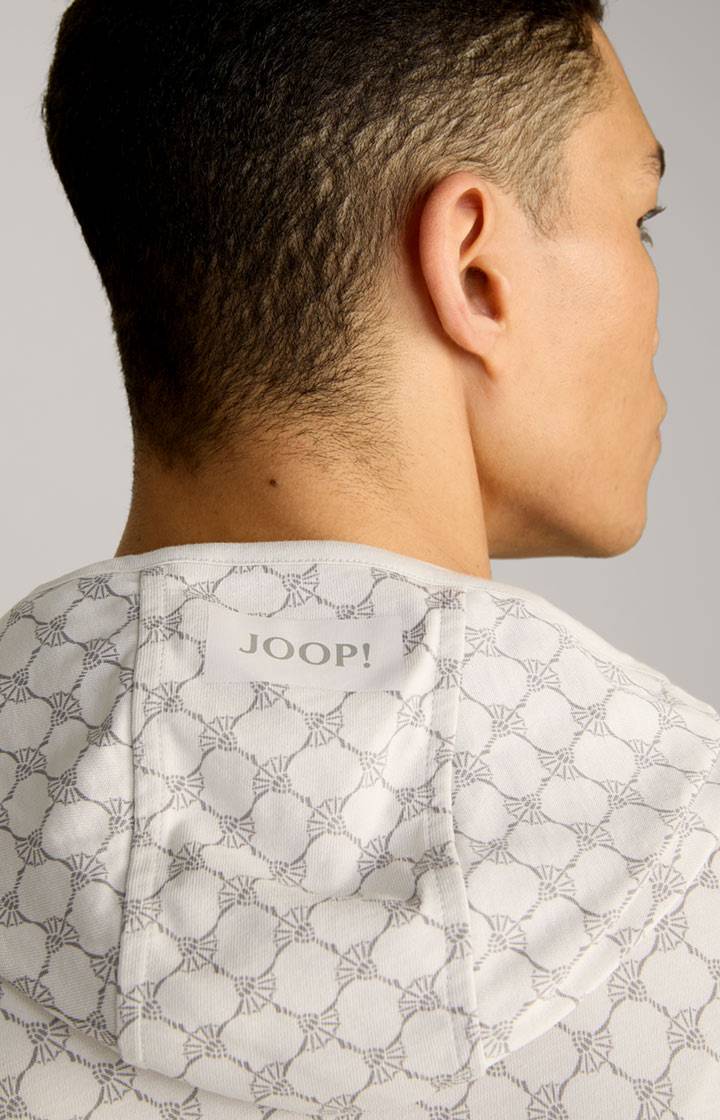 Joop Loungewear Sweatjacke in Offwhite/Grau gemustert Online Outlet