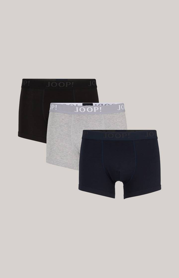 Joop 3er-Pack Fine Cotton-Stretch Boxer in Schwarz/Navy/Grau meliert Blitzangebot