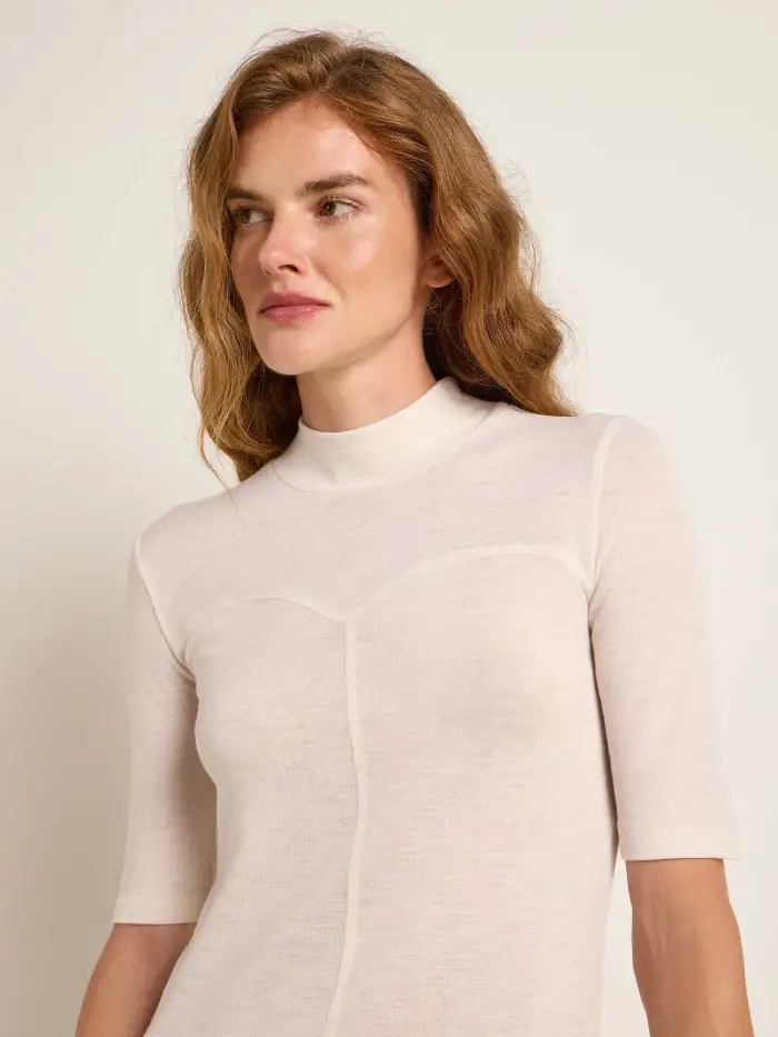 Lanius Halbarmshirt mit Stehkragen (GOTS) 50% Rabatt mit kostenlosem Versand