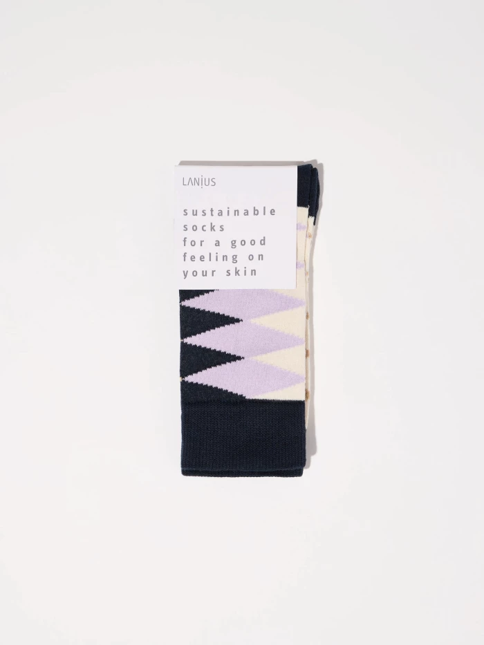 Lanius Socken mit Rauten (GOTS)