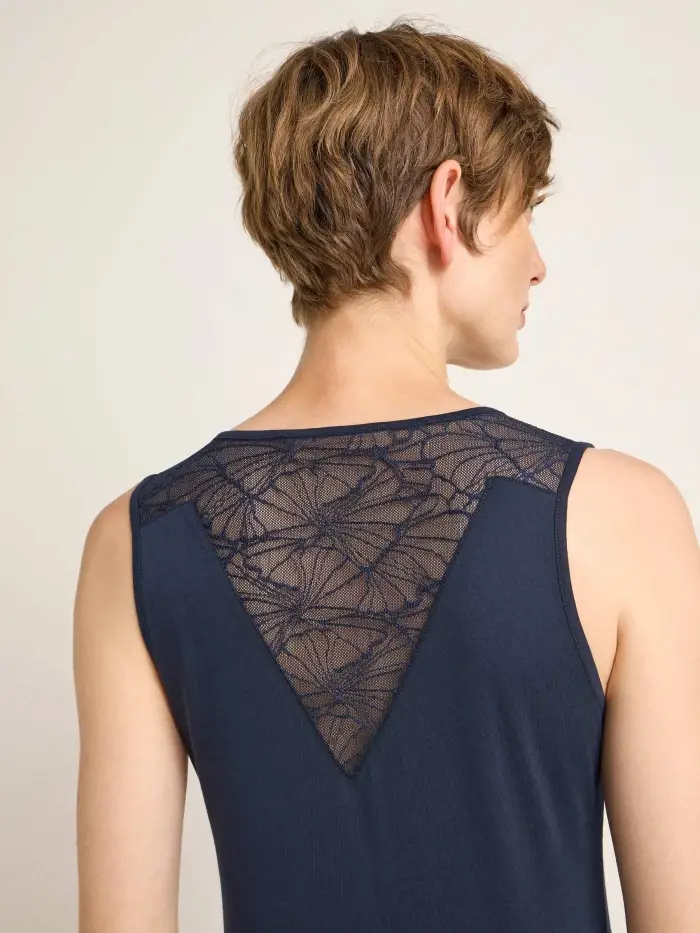 Lanius Top mit Spitzeneinsatz (GOTS) Günstig kaufen