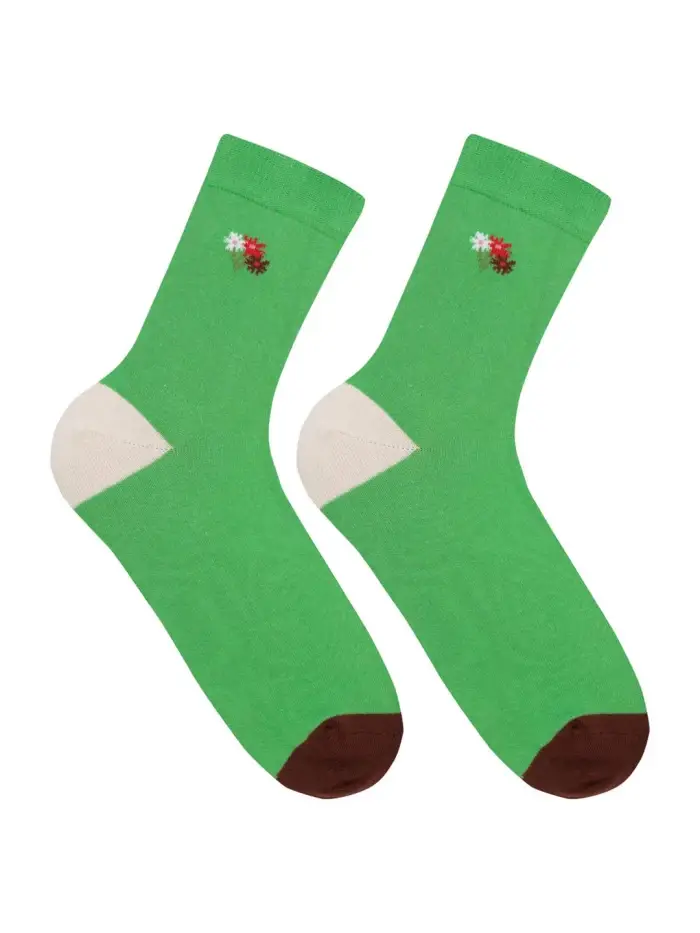Lanius Socken mit Stickerei (GOTS) Im Verkauf
