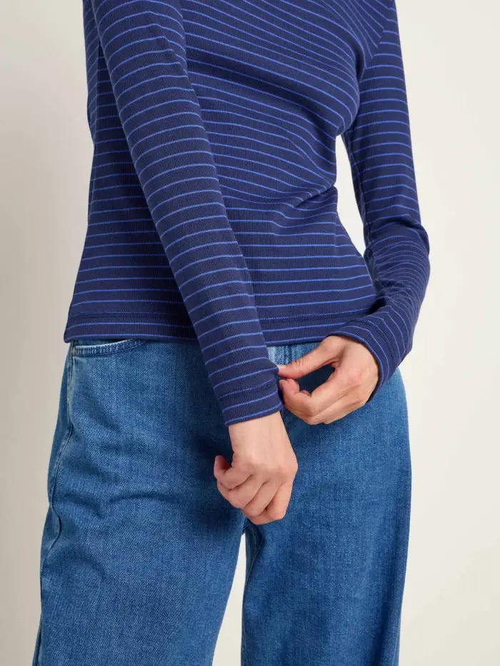 Lanius Streifen-Rollkragenshirt (GOTS) Saisonale Angebote